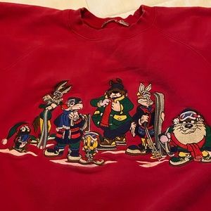 Vintage Looney tunes red ski sweatshirt